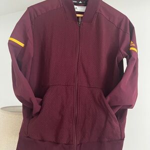Adidas Burgundy Jacket with Yellow Details